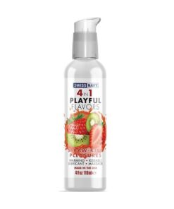 Swiss Navy 4 in 1 Playful Flavors Strawberry Kiwi Pleasure - 4 oz