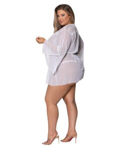 Modern Romance Flowing Short Robe White 2X