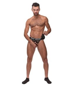 Cock Pit Fishnet Cock Ring Jock Black S/M