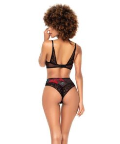 Underwire Bra Top & High Waisted Bottom Black L/XL