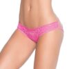 Lace Panty w/Back Cage Hot Pink XL