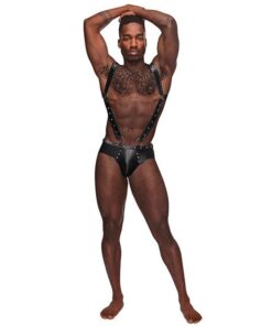 Fetish Uranus Nylon Spandex Moonshine Harness Brief Black S/M