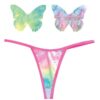 Neva Nude Naughty Knix Rainbow Sherbet Velvet G-String & Pasties - (Color Varies) Multi  O/S