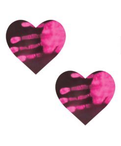 Neva Nude Temperature Reactive Heart Pasties - Neon Pink