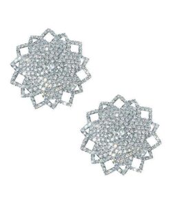 Neva Nude Ice Crystal Jewel Reusuable Silicone Nipple Pasties - Clear O/S