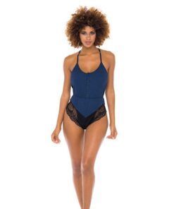 Claribel Ribbed Jersey Romper Estate Blue/Black L/XL