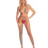 Pink Lipstick Roy G. Biv 2 pc Bodystocking Rainbow O/S