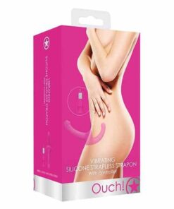 Shots Ouch Vibrating Silicone Strapless Strap On w/Controller - Pink