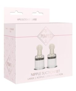 Shots Pumped Nipple Suctions Set - Large Clear