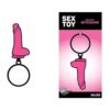 Wood Rocket Dildo Keychain - Pink