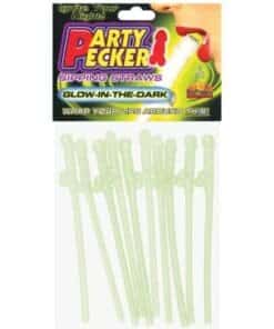 Party Pecker Sipping Straws - Glow-in-the-Dark Pack of 10