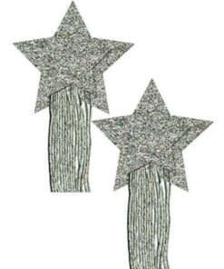 Pastease Glitter Tassle Stars - Silver O/S