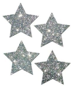 Pastease Petites Glitter Star - Silver O/S Pack of 2