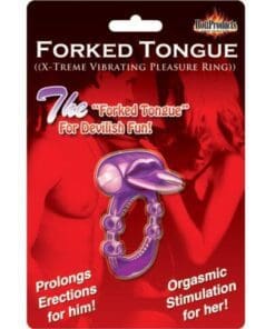 Forked Tongue X-treme Vibrating Pleasure Ring - Purple