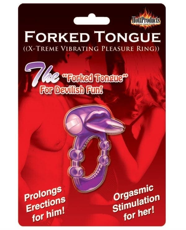 Forked Tongue X-treme Vibrating Pleasure Ring - Purple