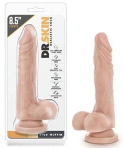 Blush Dr. Skin Stud Muffin 8.5" Dong w/Suction Cup - Beige