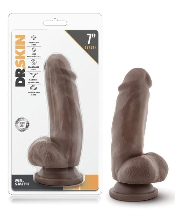 Blush Dr. Skin Mr. Smith 6" Dildo w/Suction Cup - Brown
