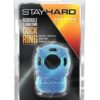 Blush Stay Hard Vibrating Reusable 5 Function Cock Ring - Blue