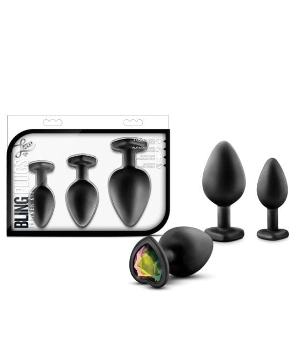 Blush Luxe Bling Plugs Training Kit - Black w/Rainbow Gems