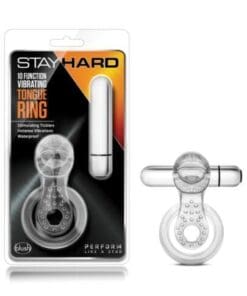 Blush Stay Hard Vibrating Tounge Ring - 10 Function Clear