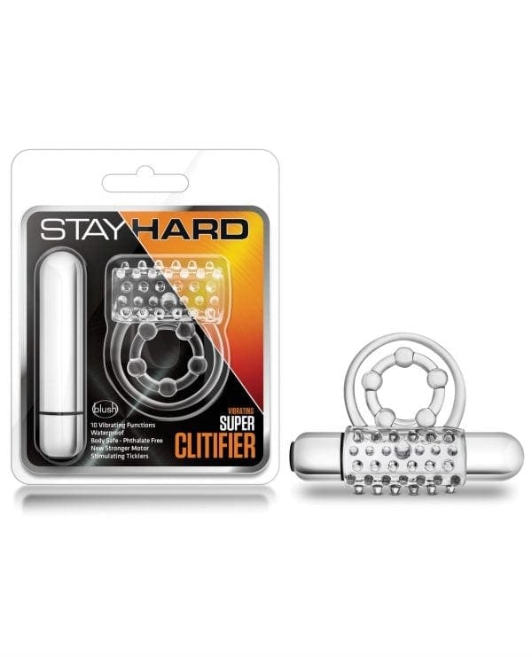 Blush Stay Hard Super Clitifier Cock Ring - Clear