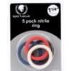 Spartacus 1.25" Nitrile Cock  Ring Set - Asst. Colors Pack of 5