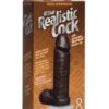 8" Realistic Cock w/Balls - Black