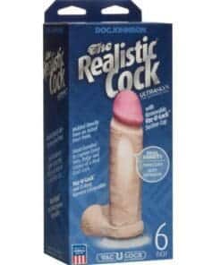 Realistic 6" Ultraskyn Cock w/Balls - White