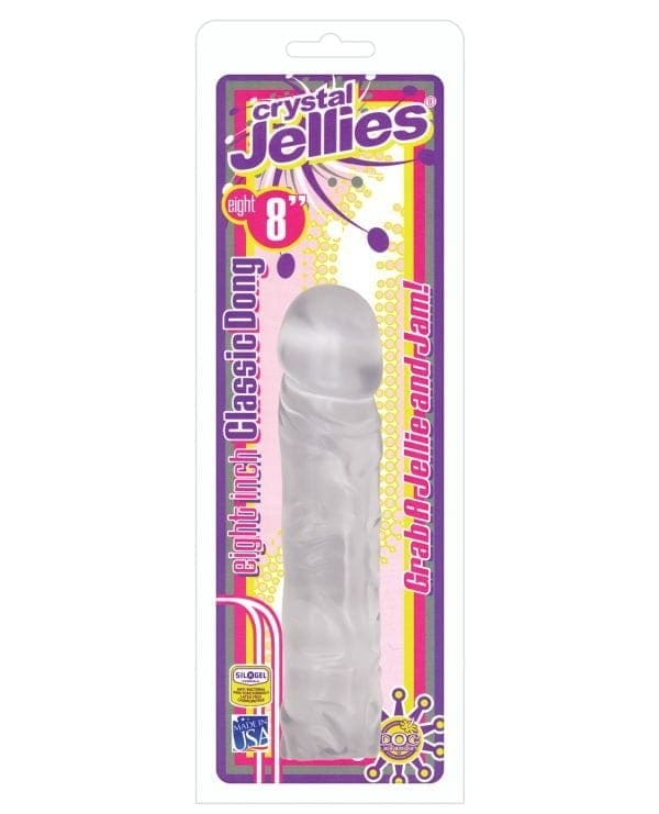 Crystal Jellies 8" Classic Dildo - Clear