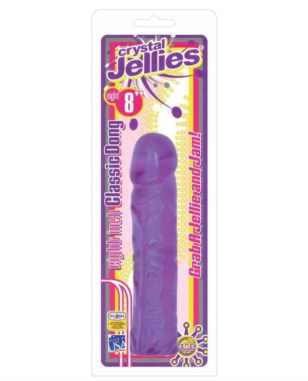 Crystal Jellies 8" Classic Dildo - Purple