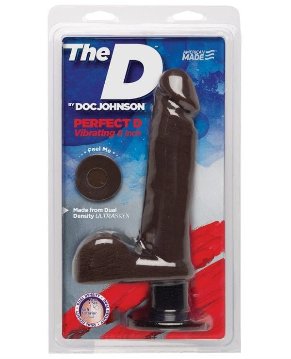The D 8" Vibrating Perfect D - Chocolate