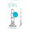 Glas Triple Play Beaded Butt Plug - Clear