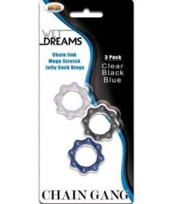 Wet Dreams Chain Gang Cock Rings - Asst. Pack of 3