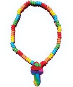 Rainbow Stretchy Cock Candy Necklace