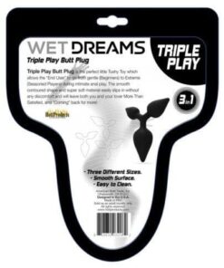 Wet Dreams Triple Play Anal Plug - Black