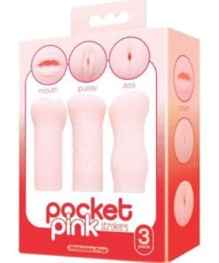 Icon Brands Pocket Pink Strokers - 3- Pack