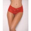 Lace & Pearl Boyshort w/Satin Bow Accents Red L/X