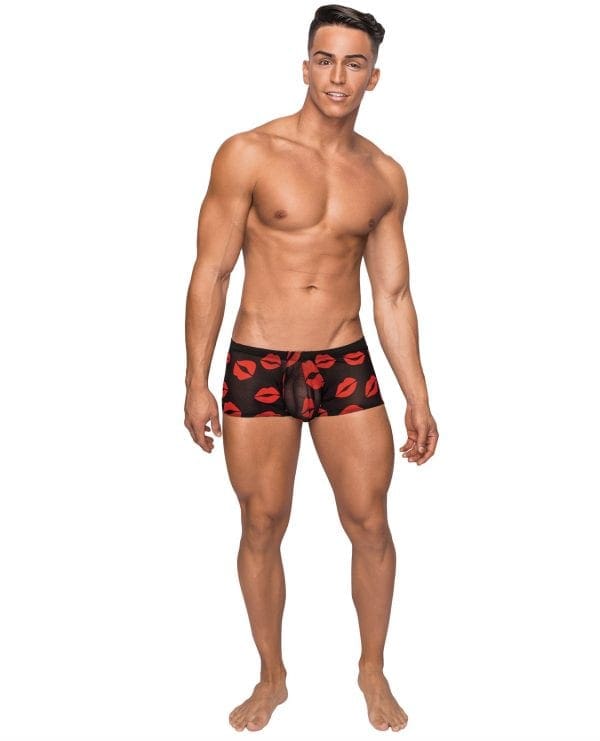 Kiss Me Stretch Mesh Mini Short Blk/Rd SM