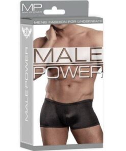 Male Power Satin Lycra Boxer Black Medium