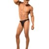 Male Power Stretch Net Pouch Thong Black L/XL