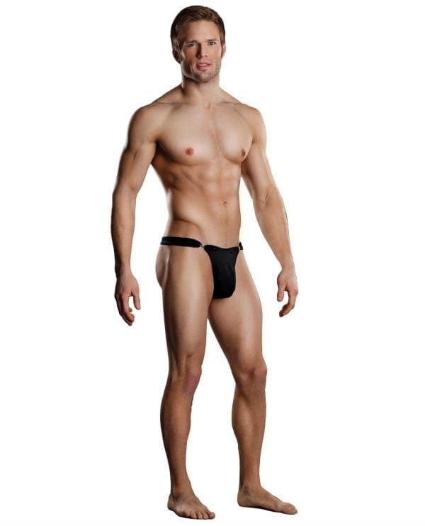 Male Power Bong Clip Thong Black S/M