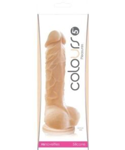 Colours Pleasures 5" Dong w/Balls & Suction Cup - White