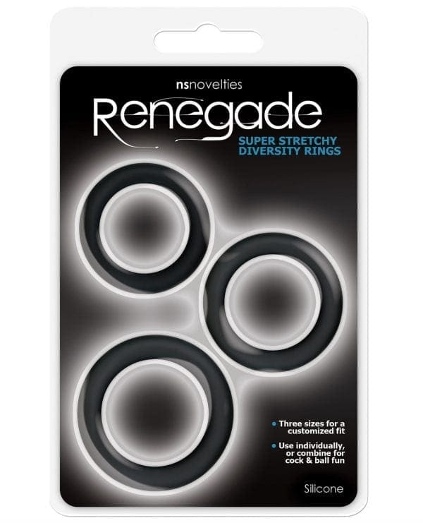 Renegade Diversity Rings - Black Pack of 3