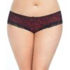 Cage Back Lace Panty Black/Red 1X/2X