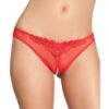 Crotchless Thong w/Pearls Red O/S