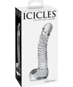 Icicles No. 61 Hand Blown Glass G Spot Dong - Clear