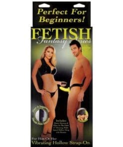 Fetish Fantasy Series for Him or Her Vibrating Hollow Strap On - Glow in the Dark