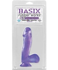 Basix Rubber Works 6.5" Dong w/Suction Cup - Purple