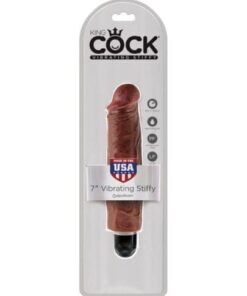 King Cock  7" Vibrating Stiffy - Brown