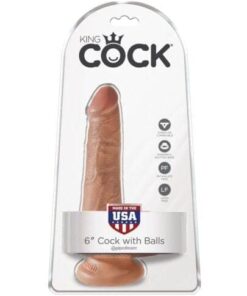 King Cock 6" Cock w/Balls - Tan